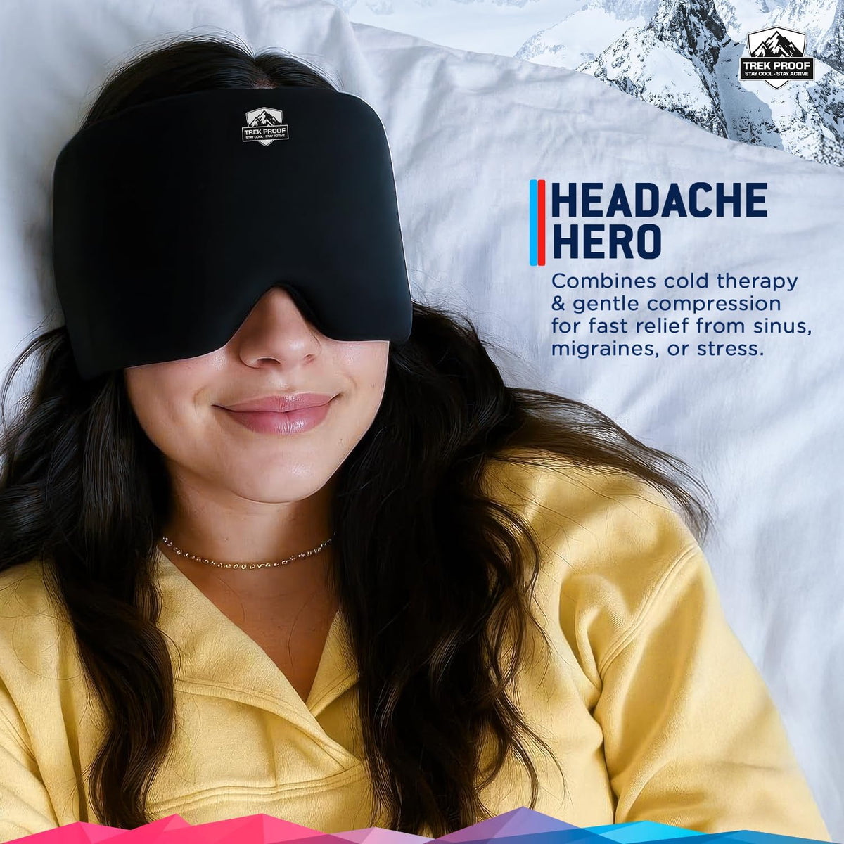 Migraine relief cap in use