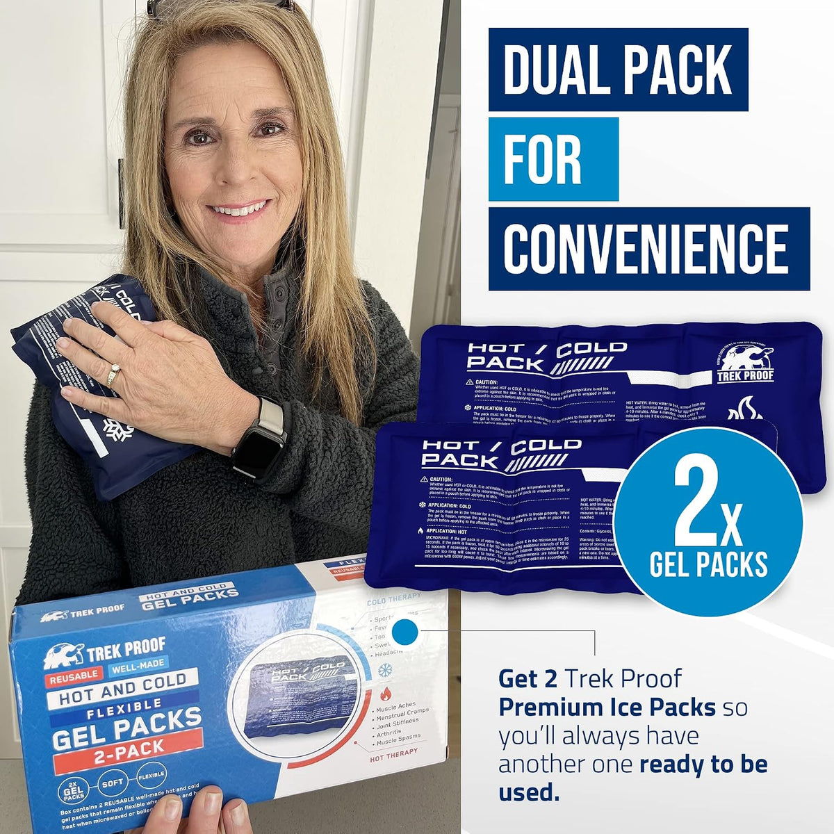 Flexible ice pack sizing